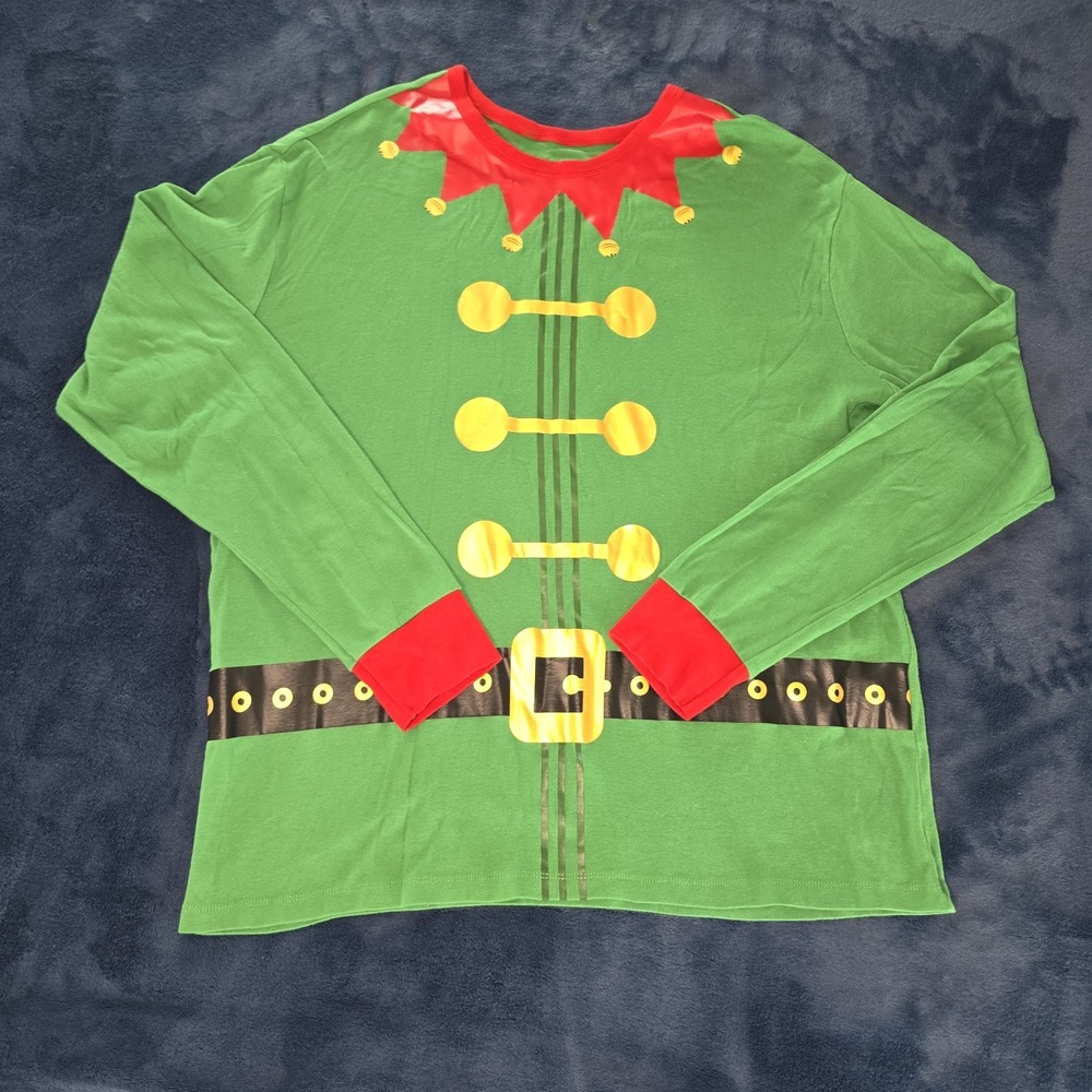Wonderland Elf Costume Fun‎ Old Fashioned Family Christmas T-Shirt Men's X-Large